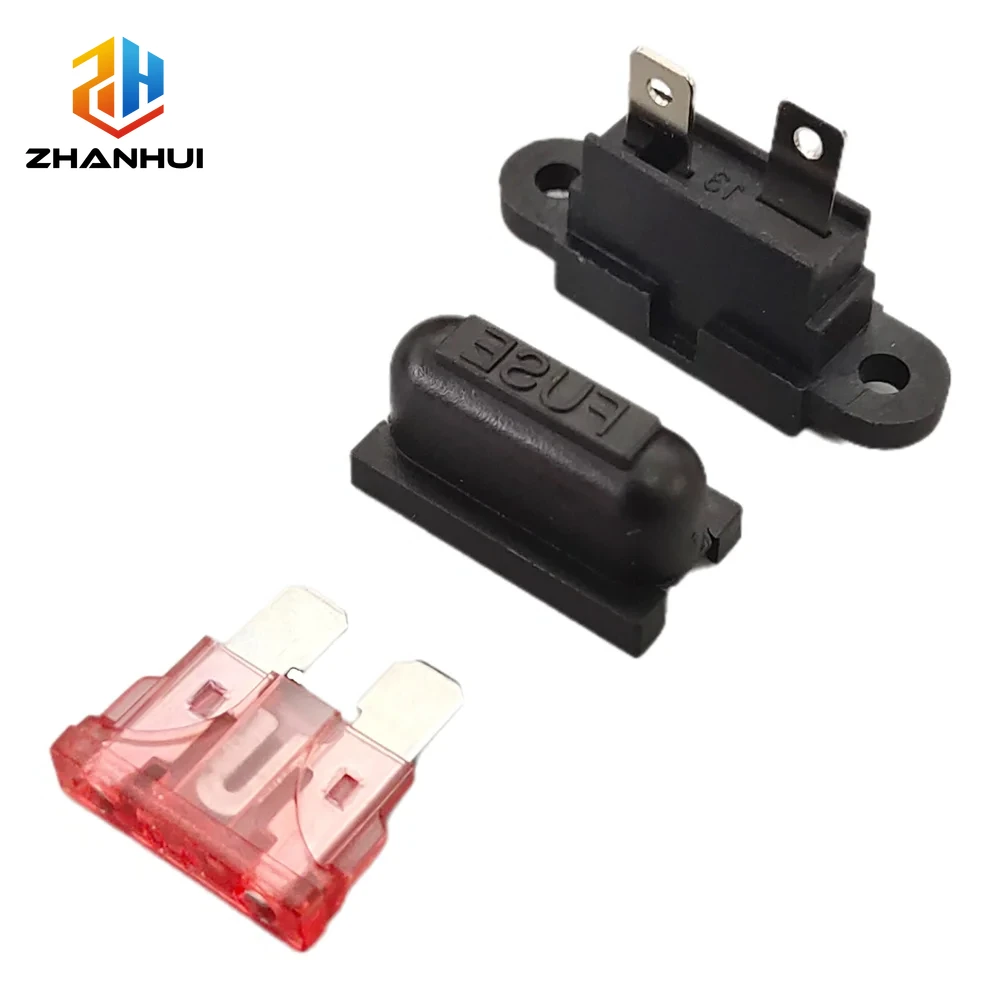 5Sets 32V 30A Standard Blade Fuse Holder Box with Cover Middle Fuse for Car Boat Truck Automotive Electrical Systems