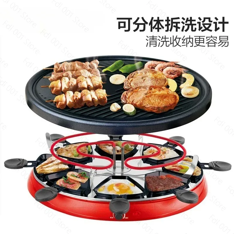 SC-505A Electric Grill Household Smokeless Non-Stick Korean Iron Plate BBQ Meat Machine Pot Electric Grill Pan for Home Use
