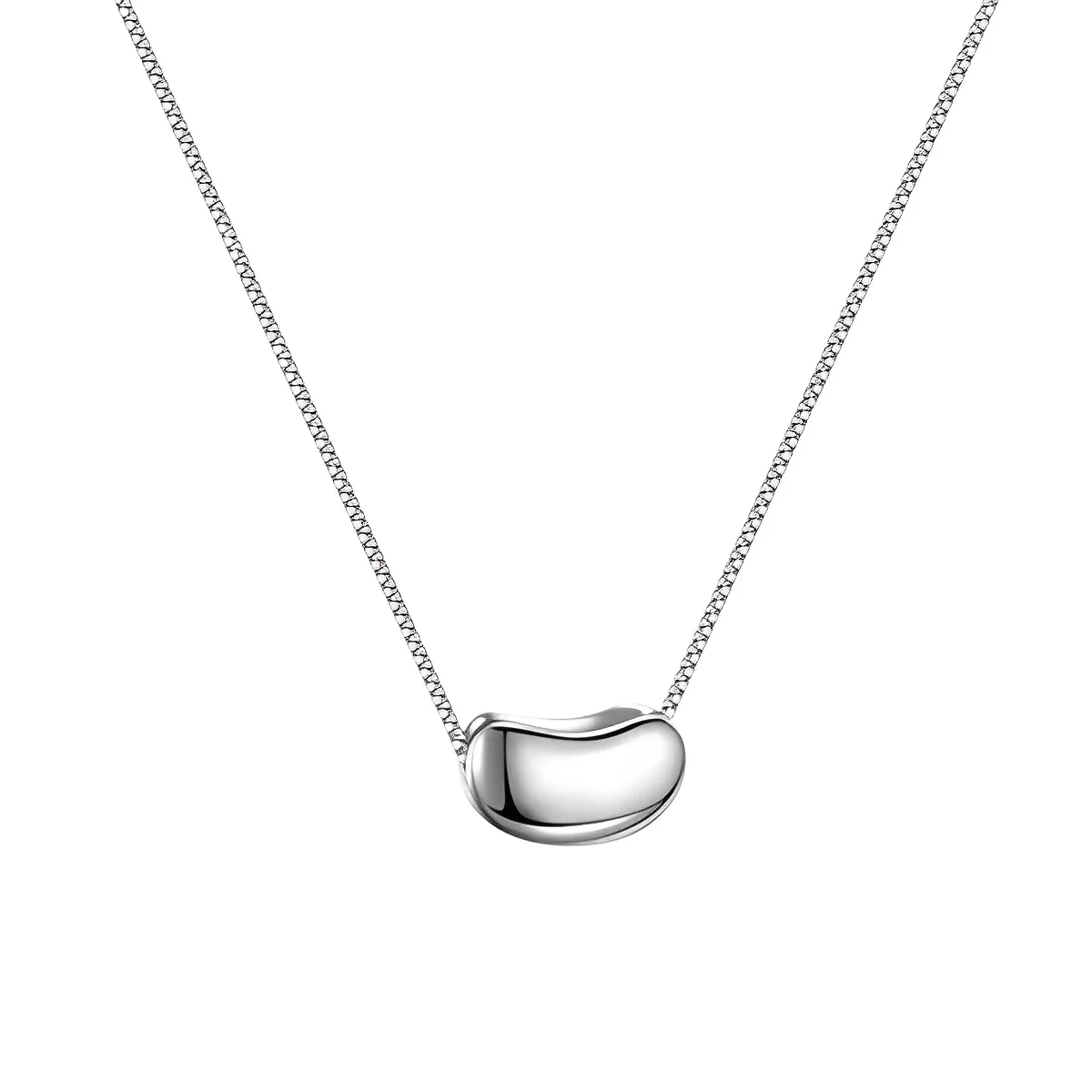 

925 Sterling Silver Bean Pendant Charm Necklace Classic Jewelry For Women Fashion Jewelry Party Valentine's Day Gift 45cm