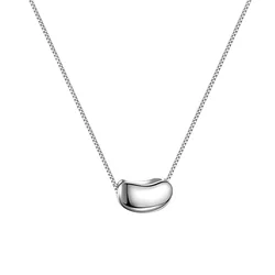 925 Sterling Silver Bean Pendant Charm Necklace Classic Jewelry For Women Fashion Jewelry Party Valentine's Day Gift 45cm