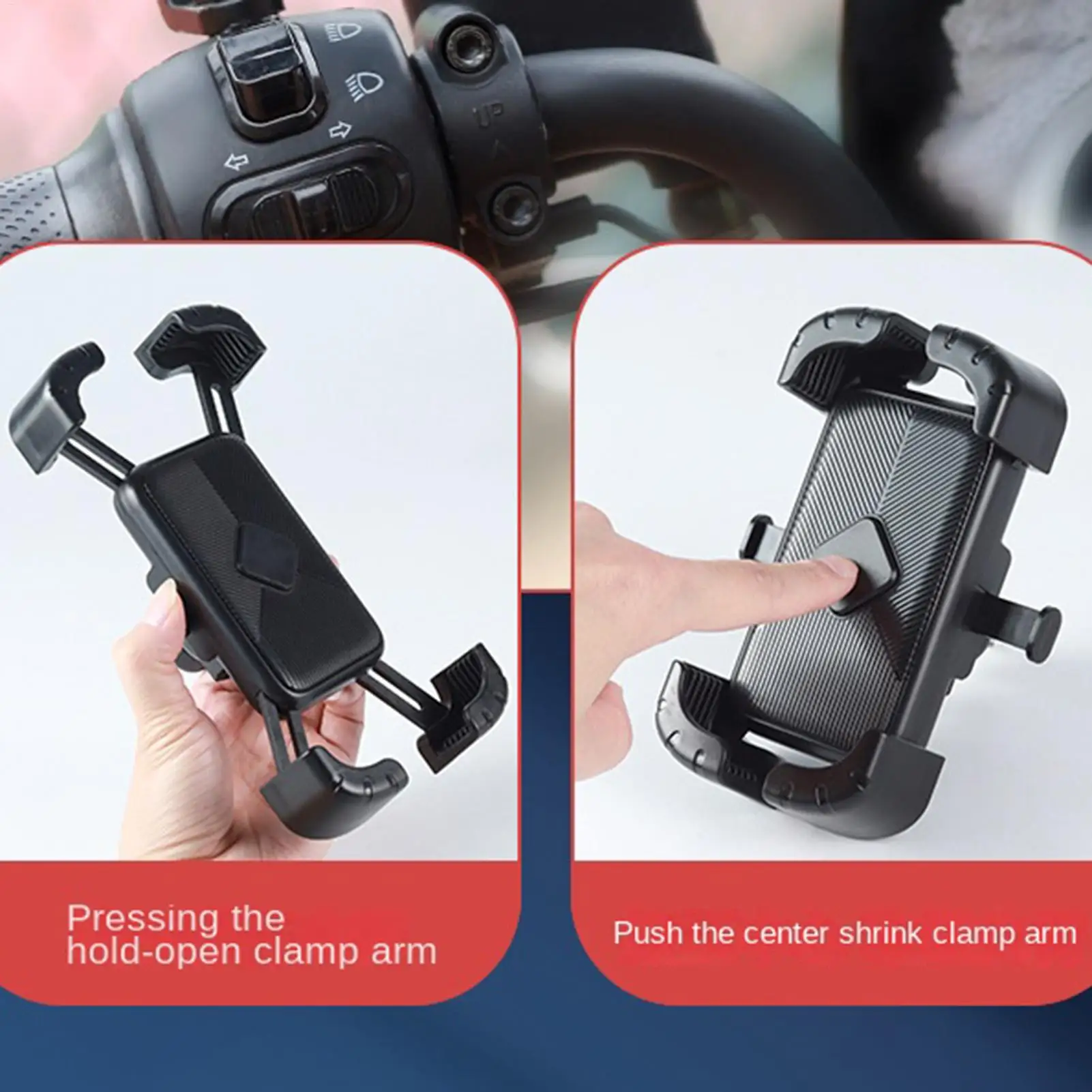 Motorcycle Phone Holder 360 Rotation Helmet Design Rack Fit 3.5-7.2 Inch Phone Motorcycle Mount For Rearview Mirror Cycling