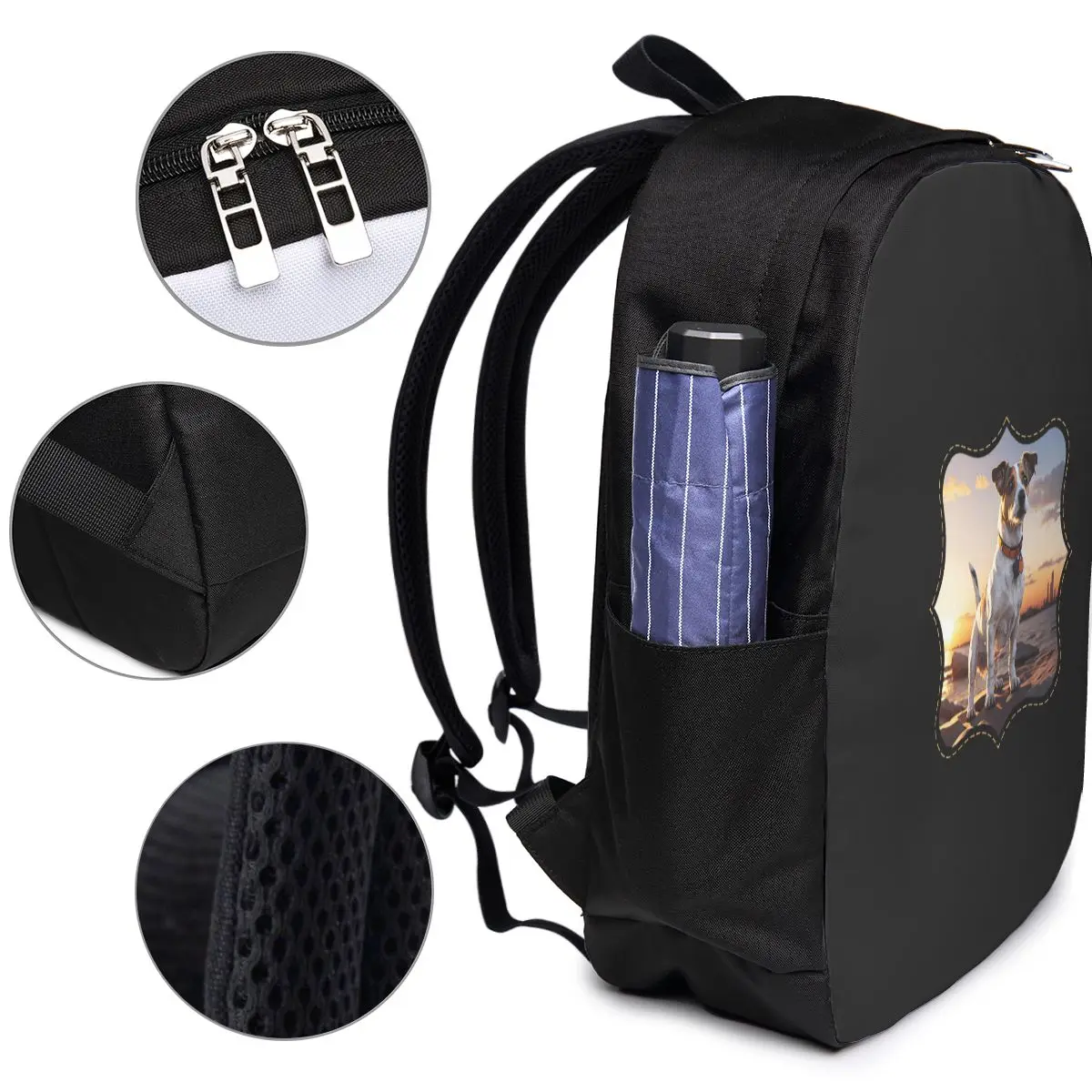 Picture 5: Jack Russell Dog At Sunset Backpack Travel Notebook Bag Computer College Student School Bag Laptop Shoulder Bags for Men Women