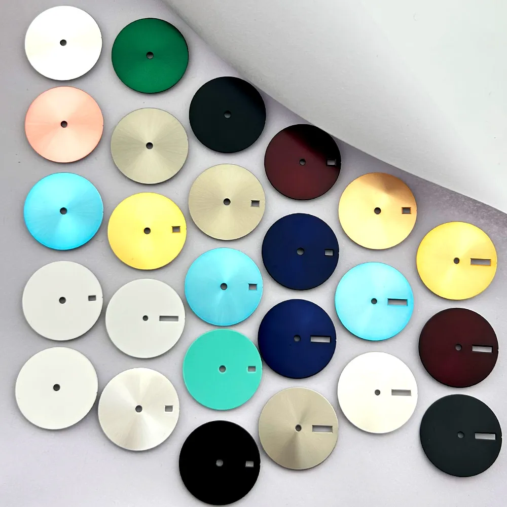 28.5mm Assorted Colors Watch Dial No Date Single Dual Calendar Multiple Options Fit NH35 NH36 Watch Parts