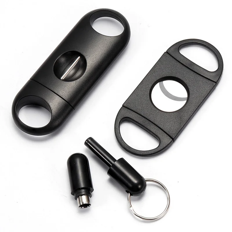 Cigar Set Classic Pocket Cigar Cutter V-shaped Cutting Sharp Stainless Steel Blade Guillotine Punch Cutter Cigar Accessories