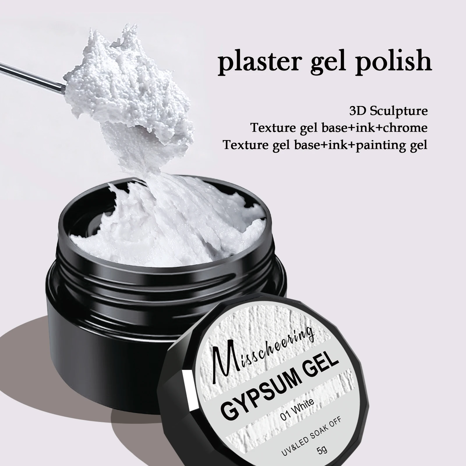 6 couleurs acrylique sculpture plâtre Gel vernis à ongles 3D Relief sable UV/LED Peelable Gel vernis bricolage Relief Nail Art Gel décoration