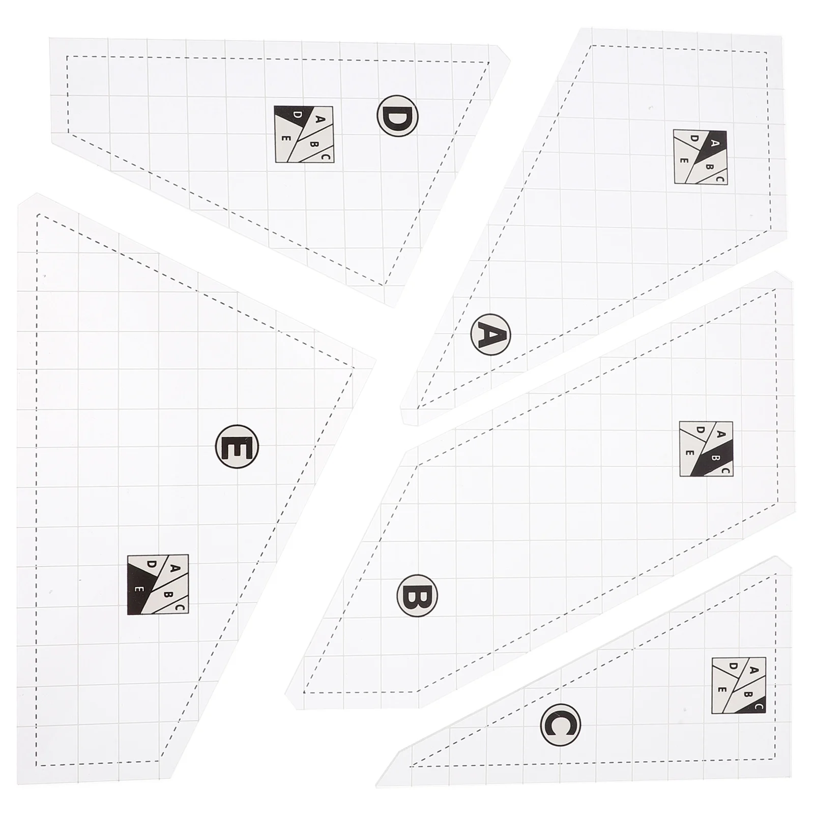 

5 шт. набор шаблонов для квилтинга, акриловые лоскутные линейки для шитья, шаблоны для одеял «сделай сам», точные трафареты для резки ткани