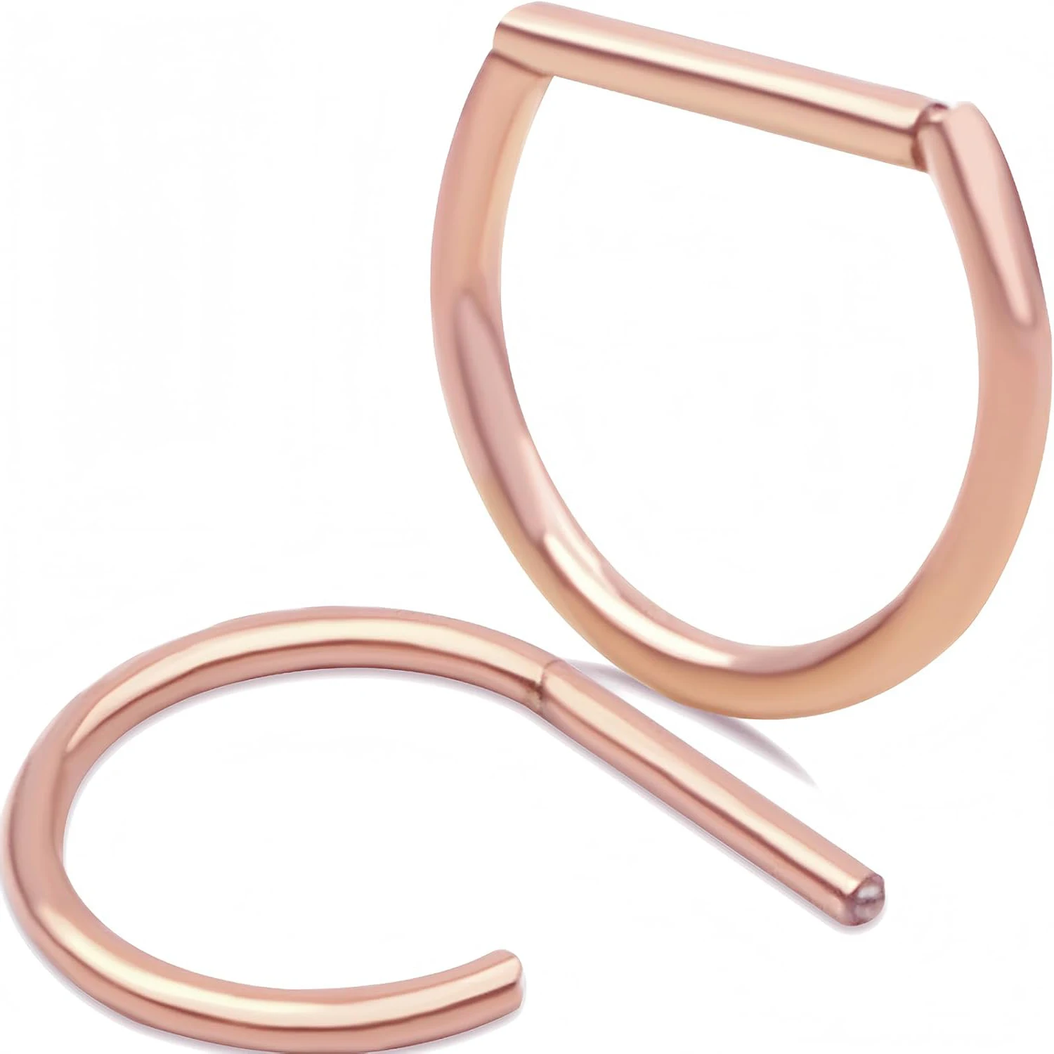 

2 шт. кольца для сосков из титановой стали D-образной формы 14G для пирсинга сосков, сегментные кликеры 12 мм, кольца-хупы для сосков