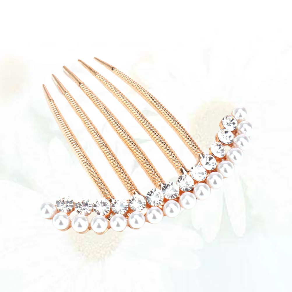 

Элегантная свадебная заколка-гребень для волос из сплава с жемчугом и стразами для невест, подружек невест и девочек-цветочниц