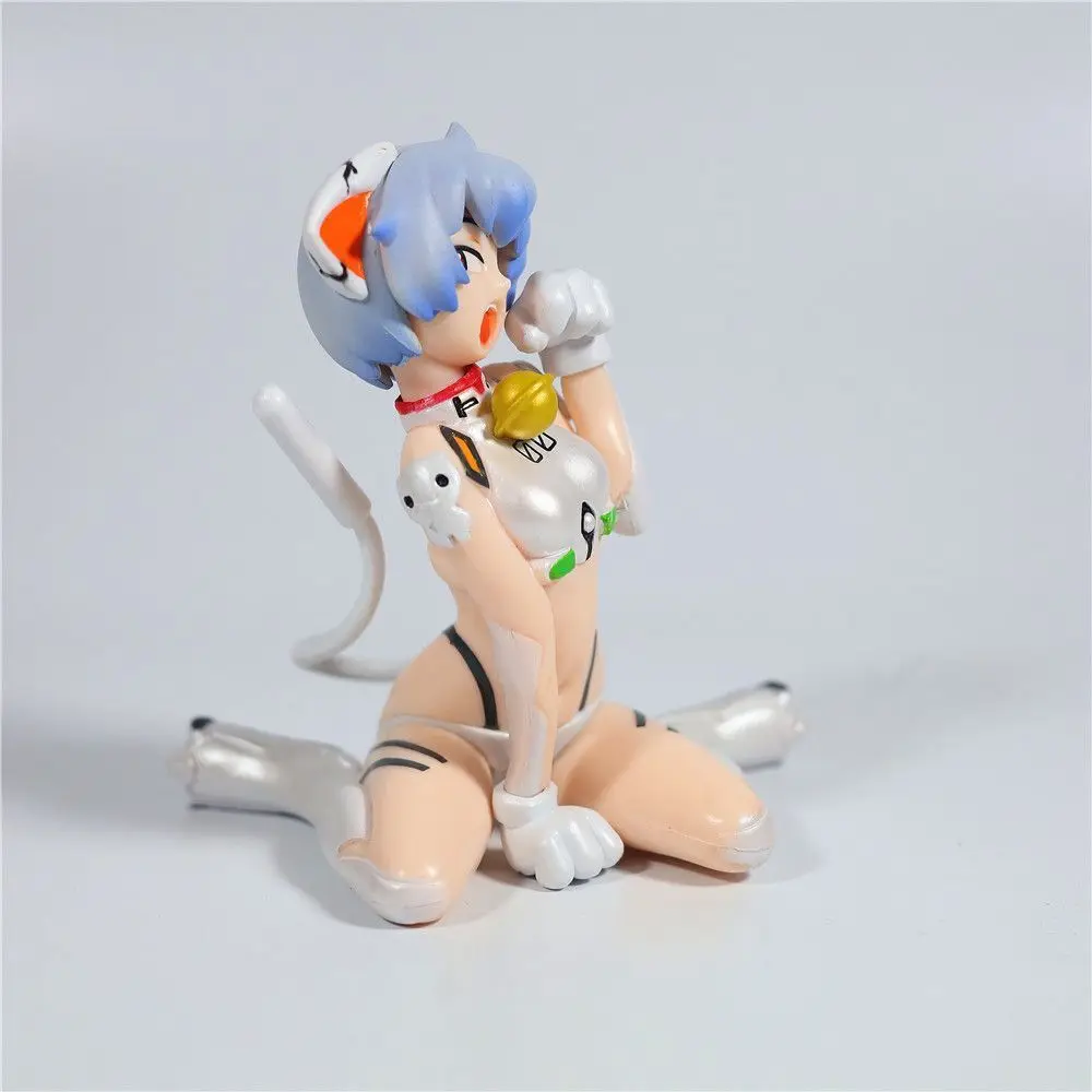 In Stock Anime Rei Ayanami Q Version Standing Posture Action Figure GK Model Statue Toys Doll Collection Gifts view 3