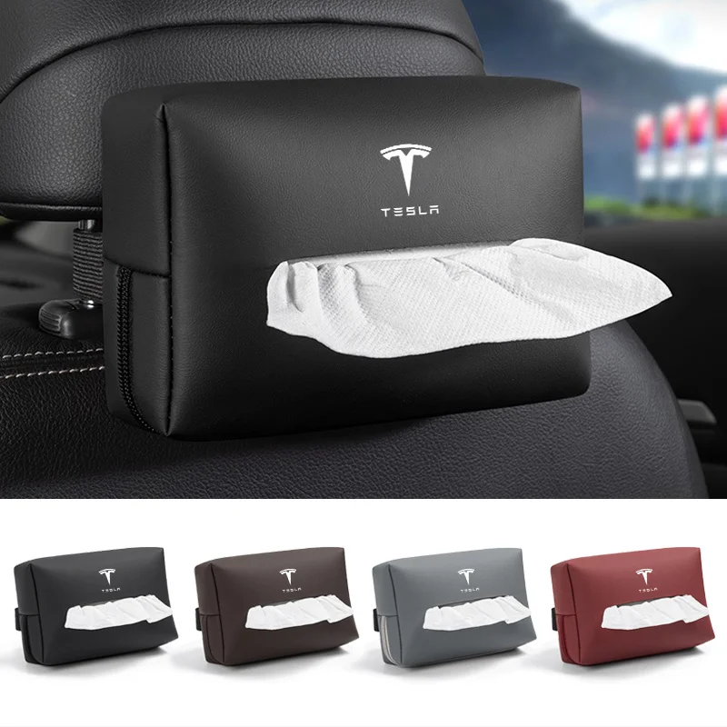 

Car Interior Tissue Bag Seat Back Tissue Storage Box Holder Accessories For Tesla Model 3 Model S X Model Y Roadster SpaceX