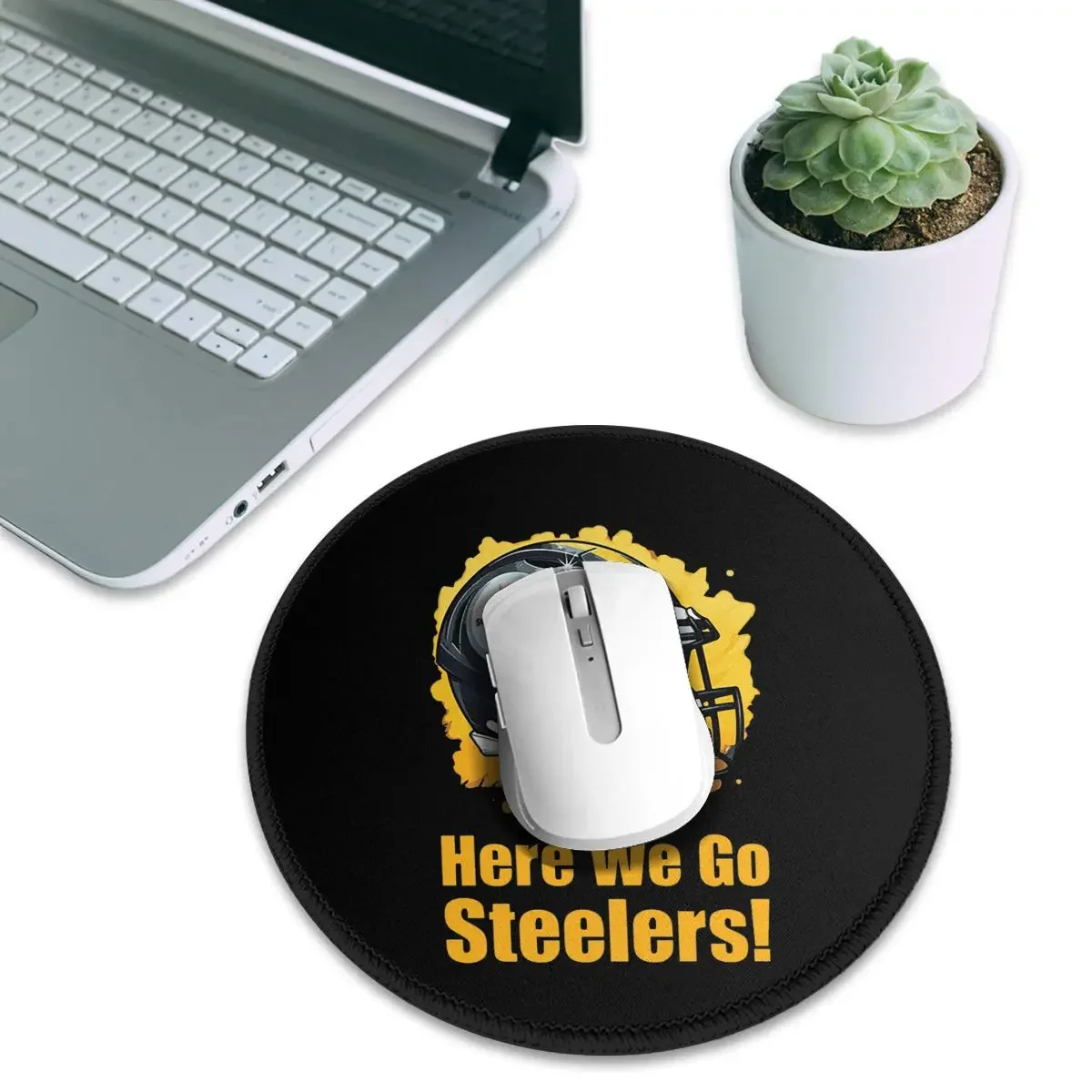 Steeler Logo Round Mouse Pad Computer Keyboard Mouse Mat Gaming PC Desk Mat Office Accessories Table Mats