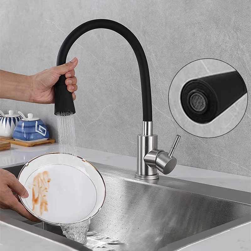 

1Pcs Sink Faucet 360° Rotatable Universal Kitchen Faucet 2 Outlet Modes Silicone Faucet