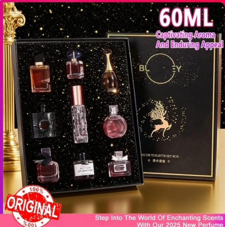 عطر نسائي 60 مل مع فيرومونات رجالي - عطر زهري خشبي يدوم طويلاً، كولونيا بمقاس سفر ومجموعة هدايا فاخرة