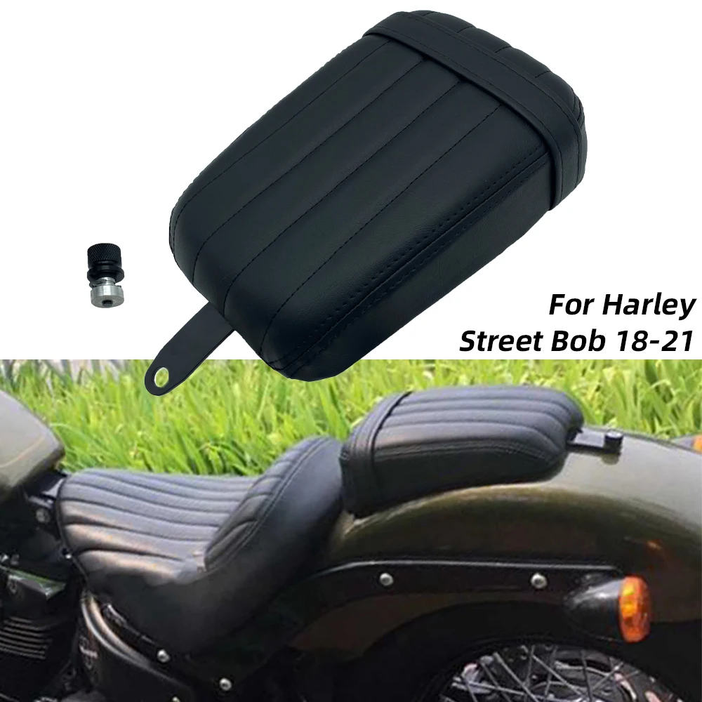 

REALZION Softail Seat Cover Motorcycle Leather Rear Passenger Pillion Seat For Harley Softail Slim FLSL Street Bob FXBB 2018-202