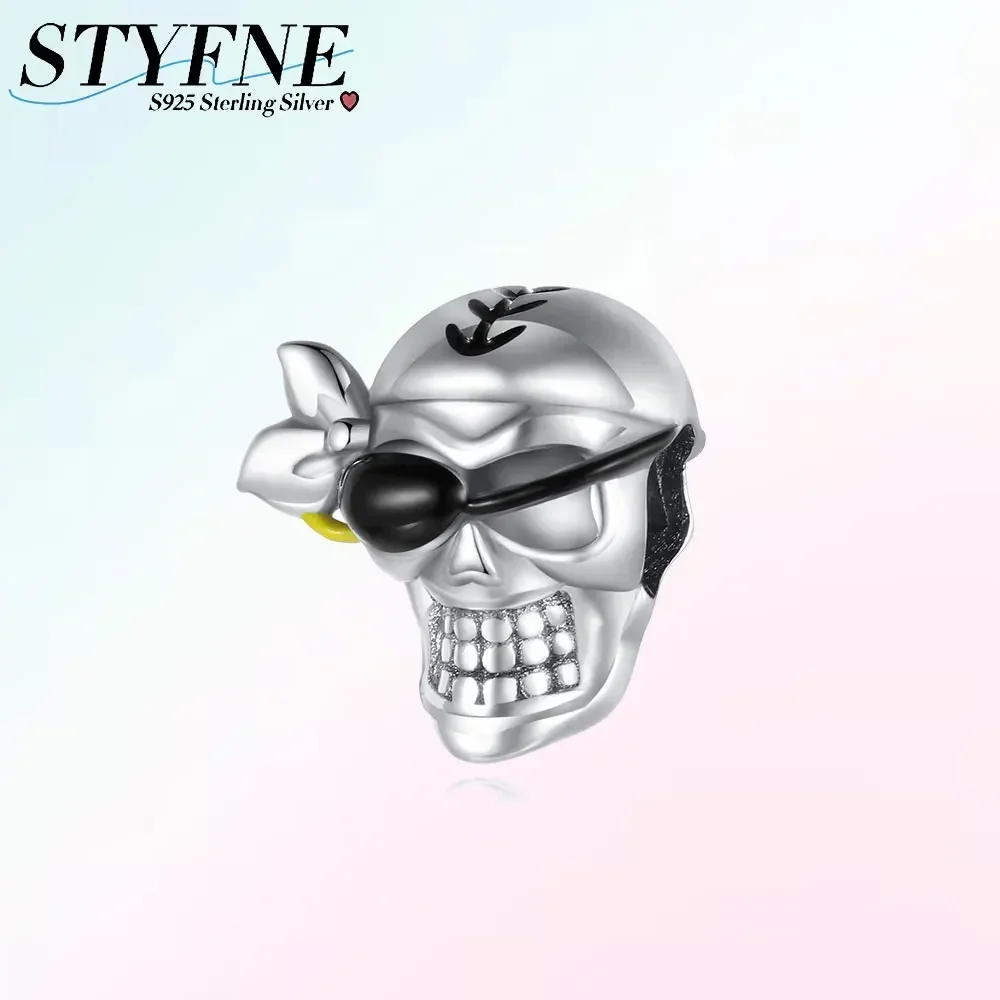 925 Sterling Silver Gold Red Apple Bone Halloween Series Beaded Charm for Women Diy Original Brand Bracelet Jewelry Making Gift - view 5