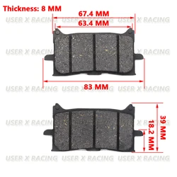 USERX Motorcycle disc brake pad Brakes Front Rear Disc Brake Pads For FA679 HONDA CB CBR 125 300 600 CRF 1000 1100