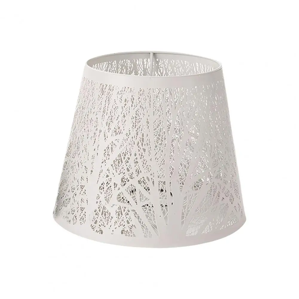 Metal Lampshade Elegant Metal Engraved Chandelier Lampshade with Hollow Pattern Design Versatile Compatibility for E27/e14 Lamp