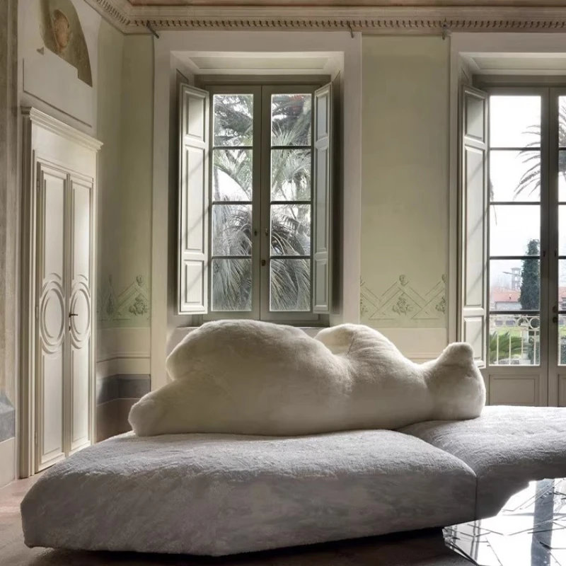 Italian minimalist giant polar bear flat layer designer celebrity sofa