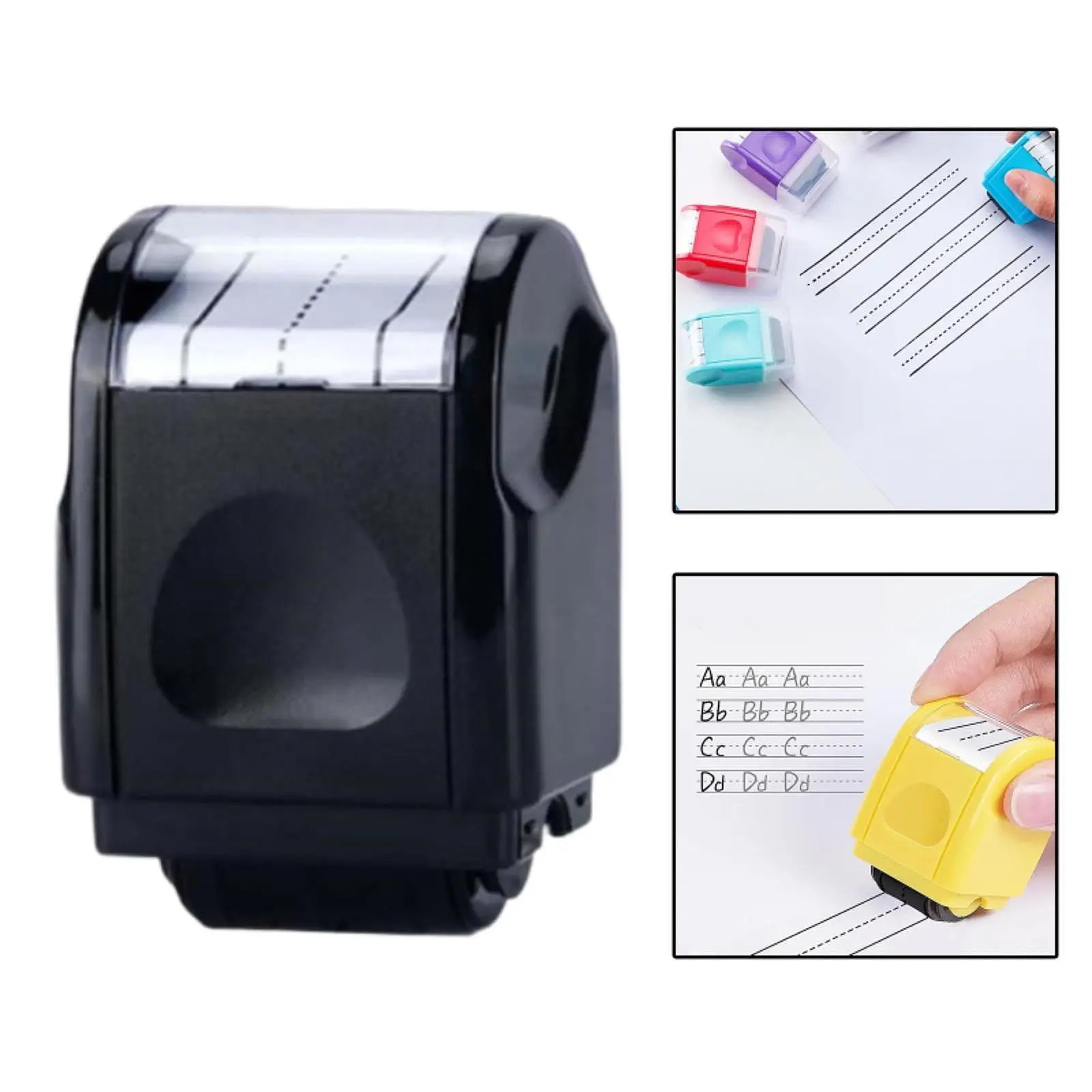 Dashed Handwriting Lines Practice Roller Stamp Self Inking Line Rolling Stamp for Home Office Parents Students Kindergarten