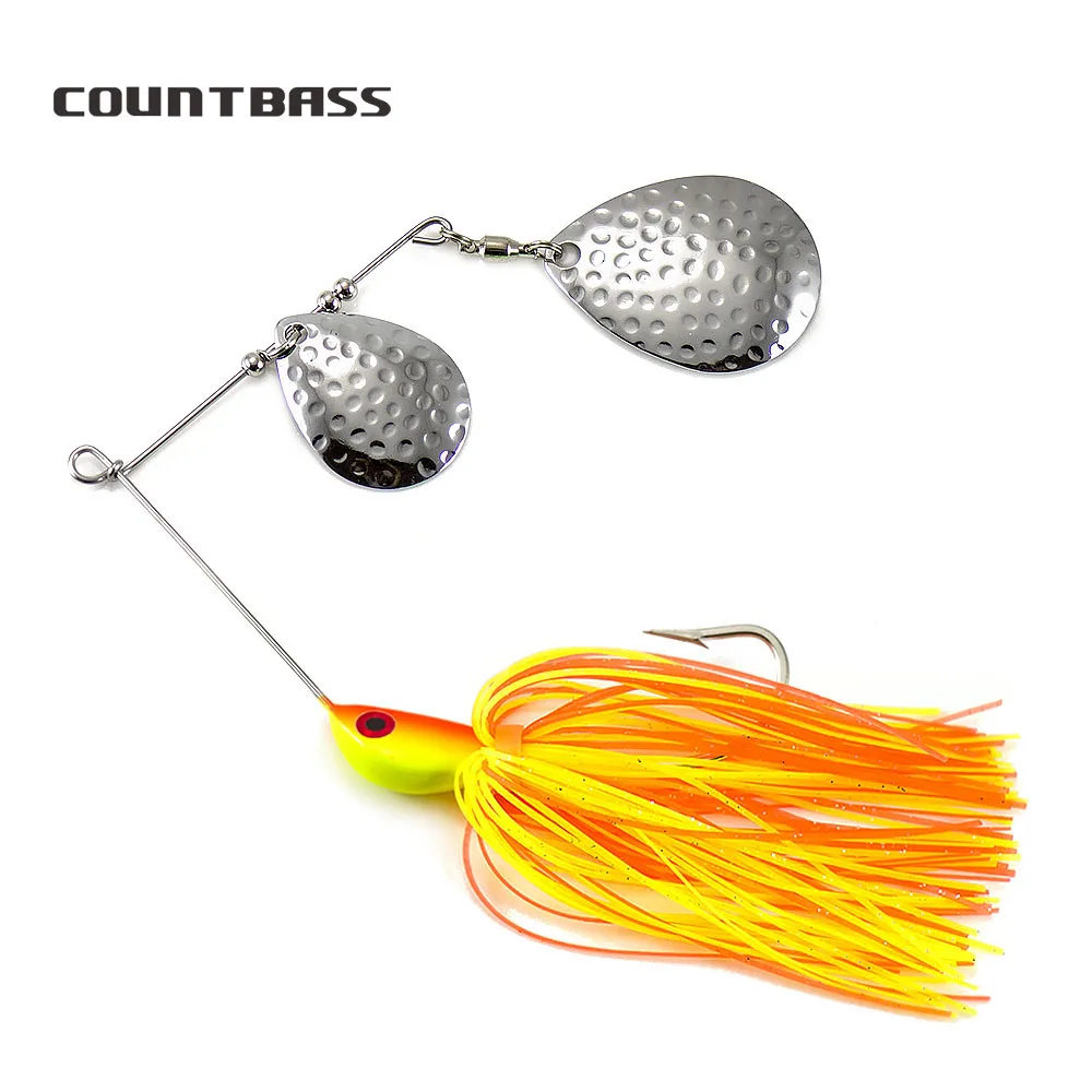 

COUNTBASS 1/4oz 3/8oz Quantity Spinnerbaits With VMC Hook 9255 Bass Fishing Lures Wire Baits With Silicone Skirts