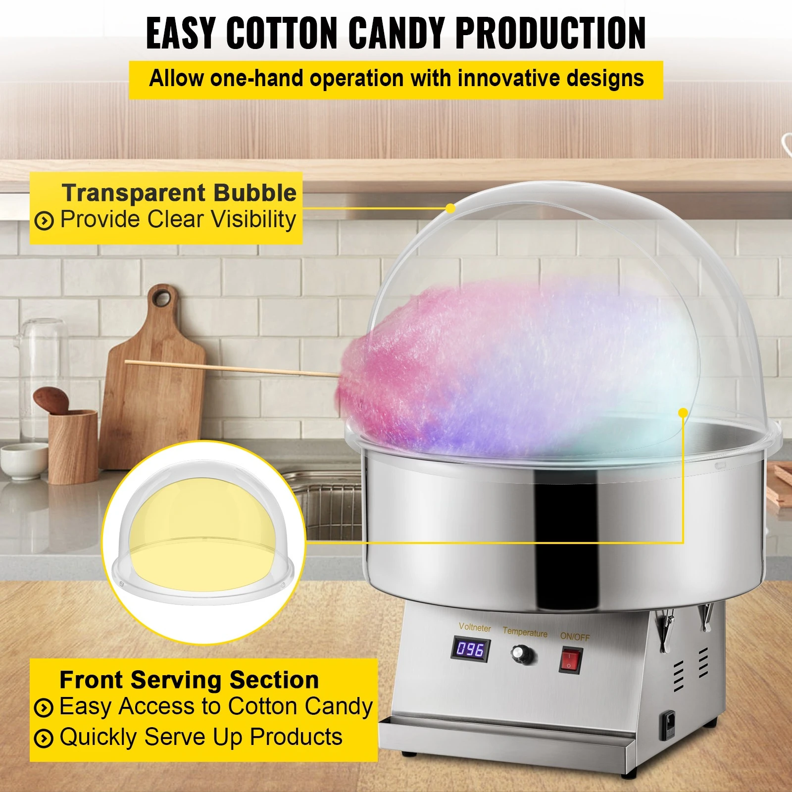 21인치 상업용 솜사탕 기계 커버 투명 플로스 슈가 메 - Cotton Candy Maker With Cover Shield 리뷰 및 가격