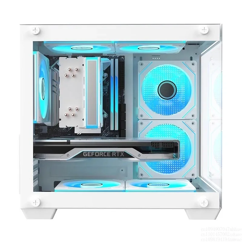 AOC-Gehäuse CG381W weiß, hochwertiges Computer-Desktop-MATX-Gehäuse mit Netzteil, kleines ITX-Gehäuse