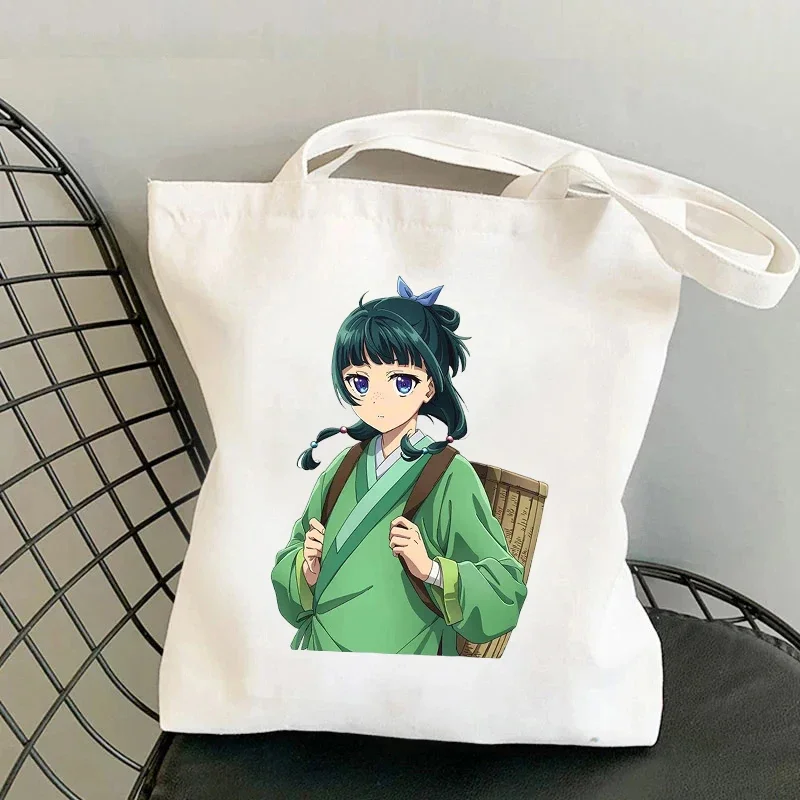 

Anime The Apothecary Diaries Canvas Shoulder Bag Large Capacity Travel Tote Bag Eco-Friendly Shopping Bags Cosplay Party Gift