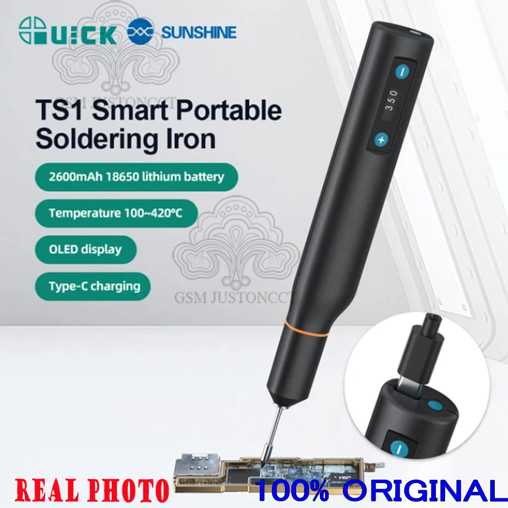 QUICK-TS1 Smart Portable Soldering Iron, Integrated Precision Welding Tip, LCD Display, Stable Temperature, Repair Tools