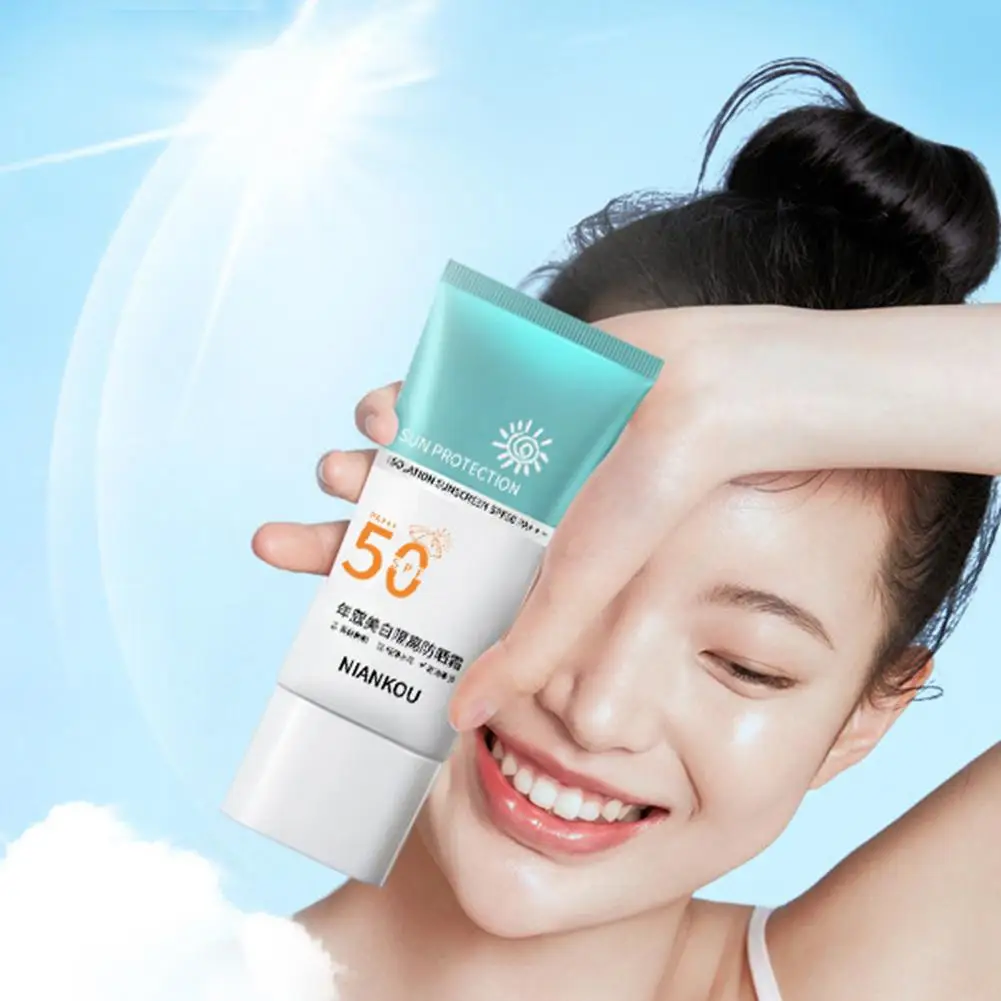 

Солнцезащитный крем SPF50 PA+++ Освежающий увлажняющий предварительный макияж Водонепроницаемый уход Солнцезащитный крем для лица Праймер для кожи Q7H6