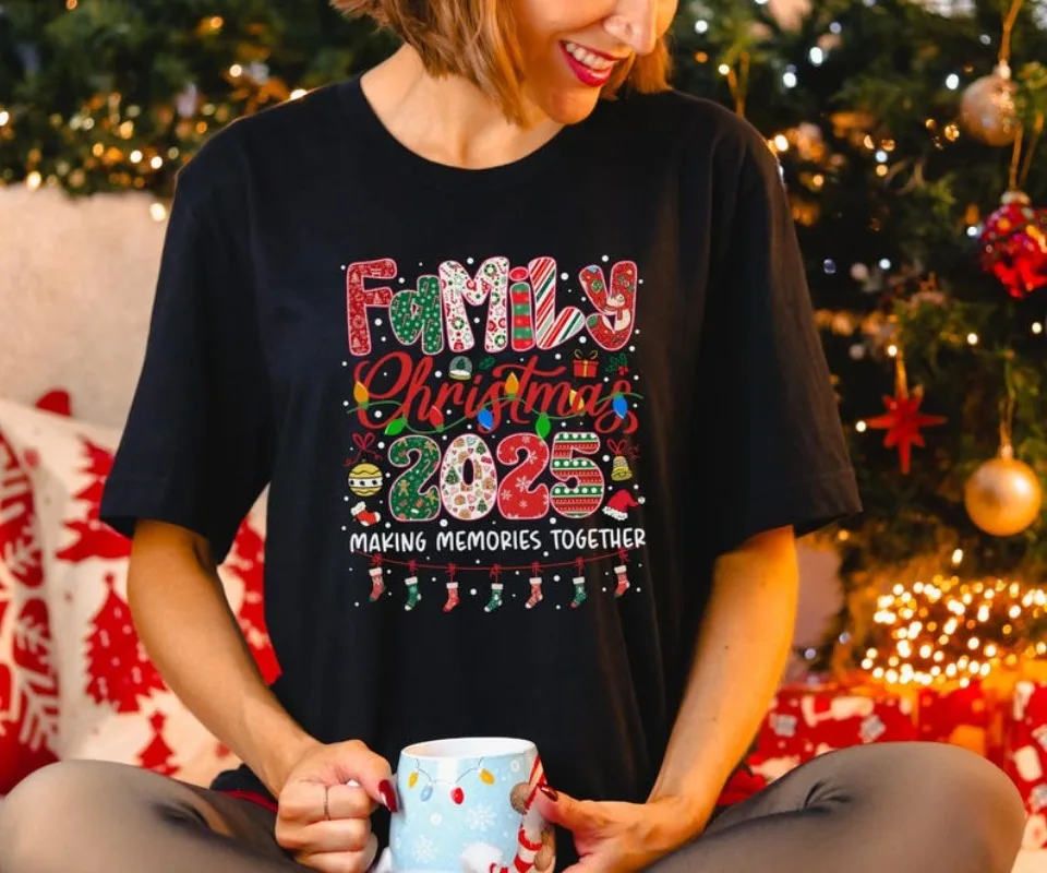 

Family 2025 Christmas Crew Shirt Family Xmas Tshirt Festive Holiday Shirt 2025 Christmas T-shirt Christmas Stocking Tees