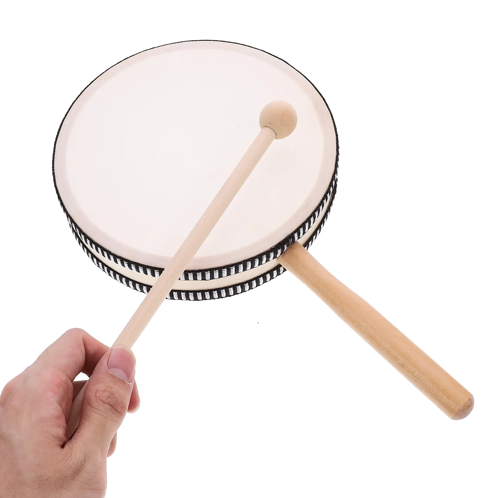 Tamburo a mano Strumenti musicali per bambini Giocattolo a percussione in legno Tamburo per bambini Mini prestazioni portatili leggere