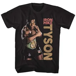 Camiseta de campeón de boxeo pesado para hombres, camisa de manga corta con cuello redondo, con estampado de Iron Mike Tyson, de verano