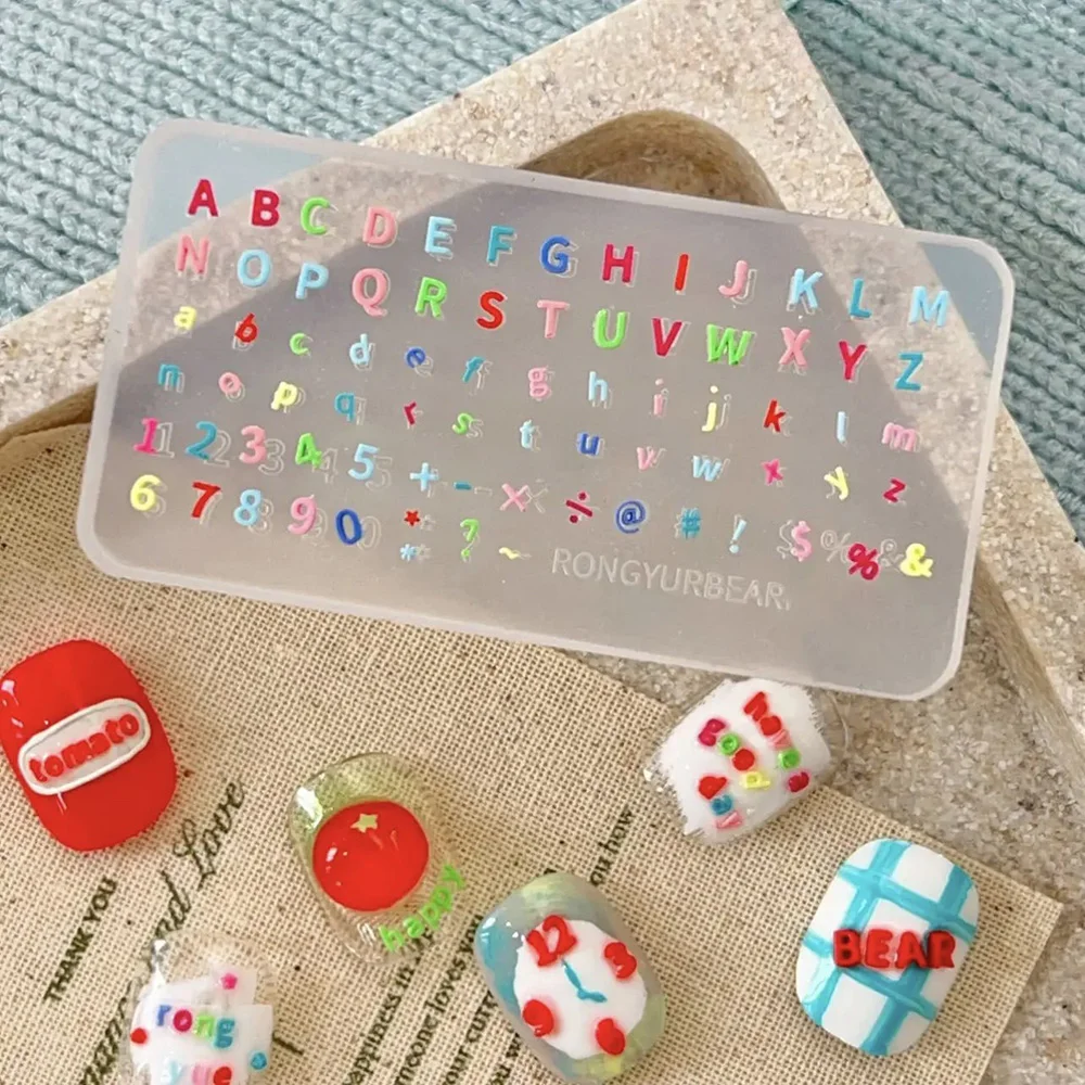 Klare englische Buchstaben-Nagelform für DIY-Nagelkunst, Gel-Buchstaben, Zahlen, Charms, Zubehör, Maniküre-Dekoration, Vorlage, Nagelwerkzeuge – Detail 1