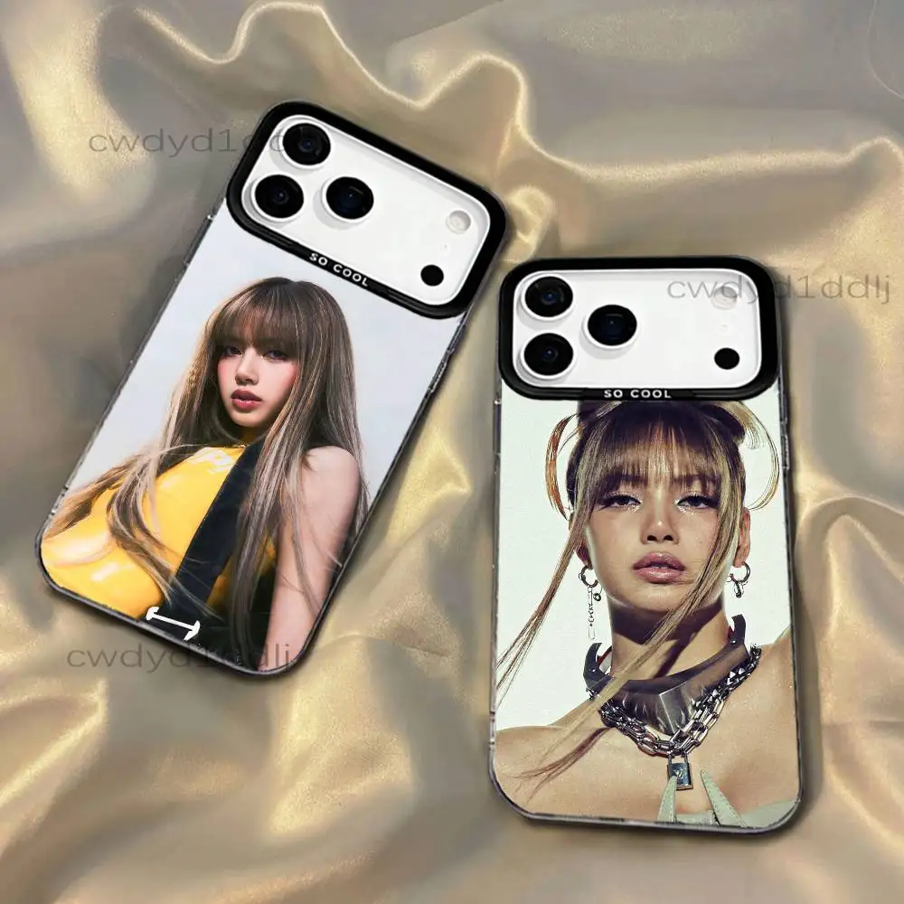 

L-LISA LALISA Alter Ego Phone Case For iPhone 17,16,15,14,13,12,X,8,Pro,Max,Plus,SE4,Air,Mini HD Black IMD Matte