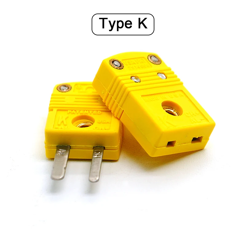 Male/Female Mini Connectors Plug Thermocouple Temperature Male K T J Type Sensors Miniature Socket & Panel Mount