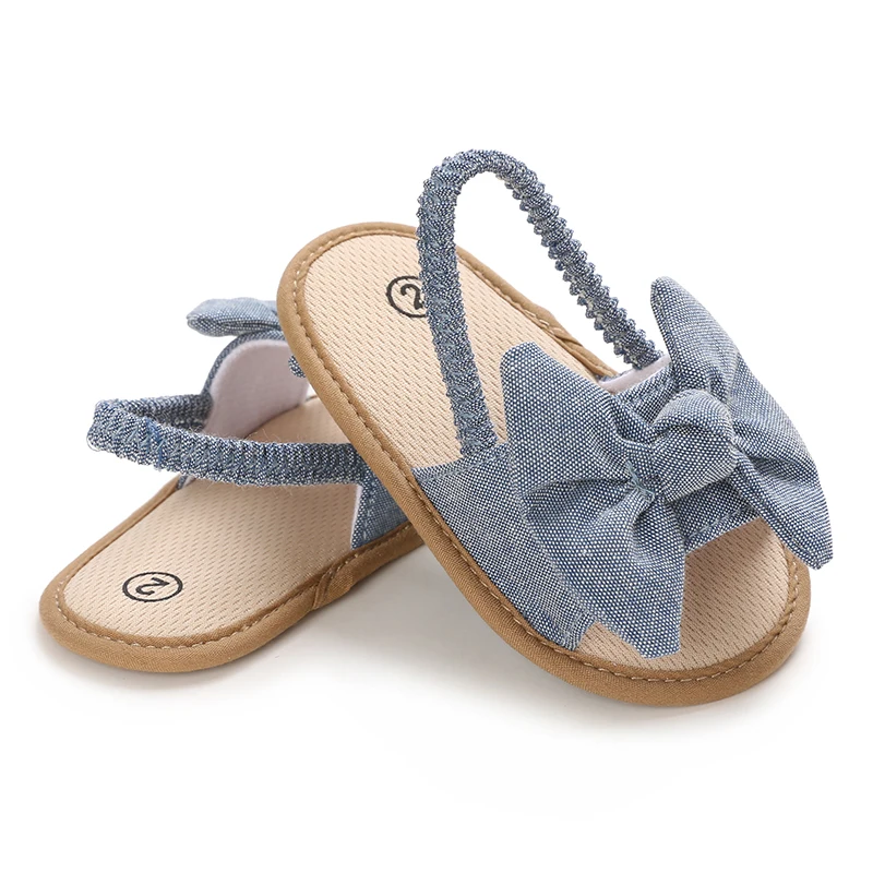 NEW 0-18M Summer Cute Bow Newborn Baby Shoes Non-slip Cloth Bottom Shoes For Girls Elegant Breathable Baby First Walking Shoes