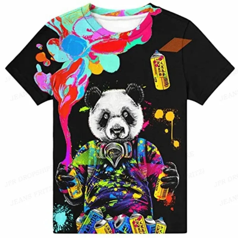 Summer T-shirt Kung Fu Panda Printed Women's Casual Fashion Street Wear Short Sleeve T-shirt Neutral Harajuku T-shirt Clothing