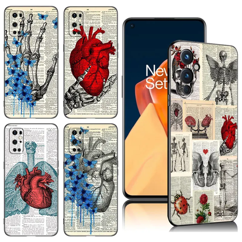 Medical Human Anatomy Phone Case For OnePlus 9 10 ACE 2V Pro 9RT 10T 10R 11R Nord CE 2 3 Lite N10 N20 N30 5G Black Cover