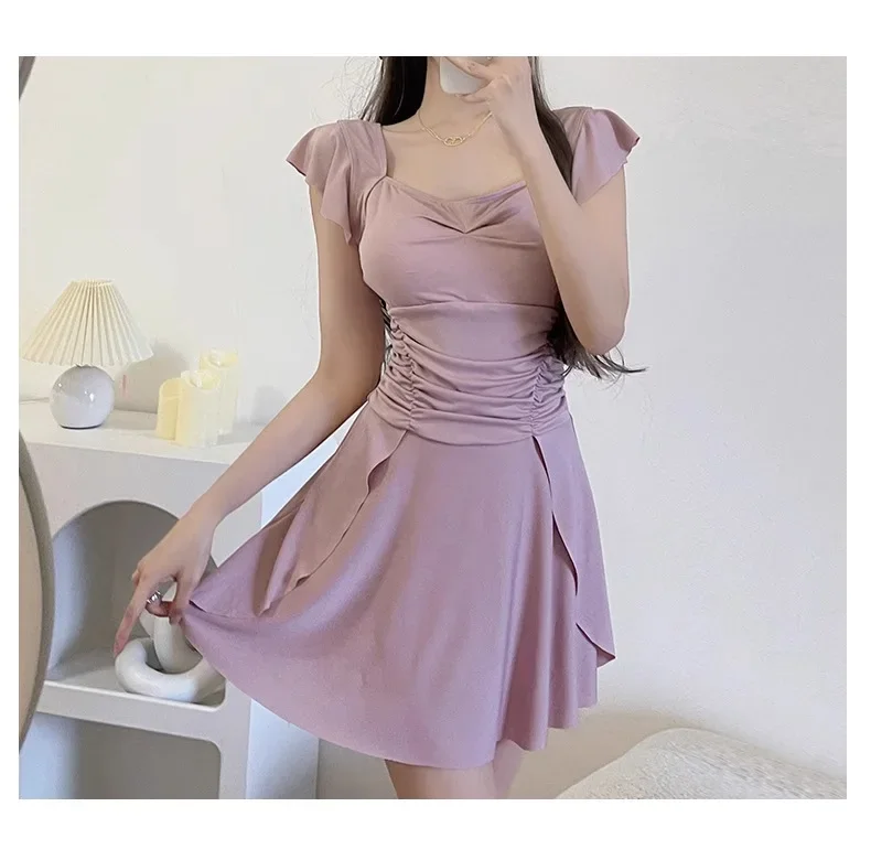Nuevo vestido de una pieza para mujer, sensación conservadora de alta gama, ligeramente pura, estilo de celebridad de Internet, que cubre el vientre