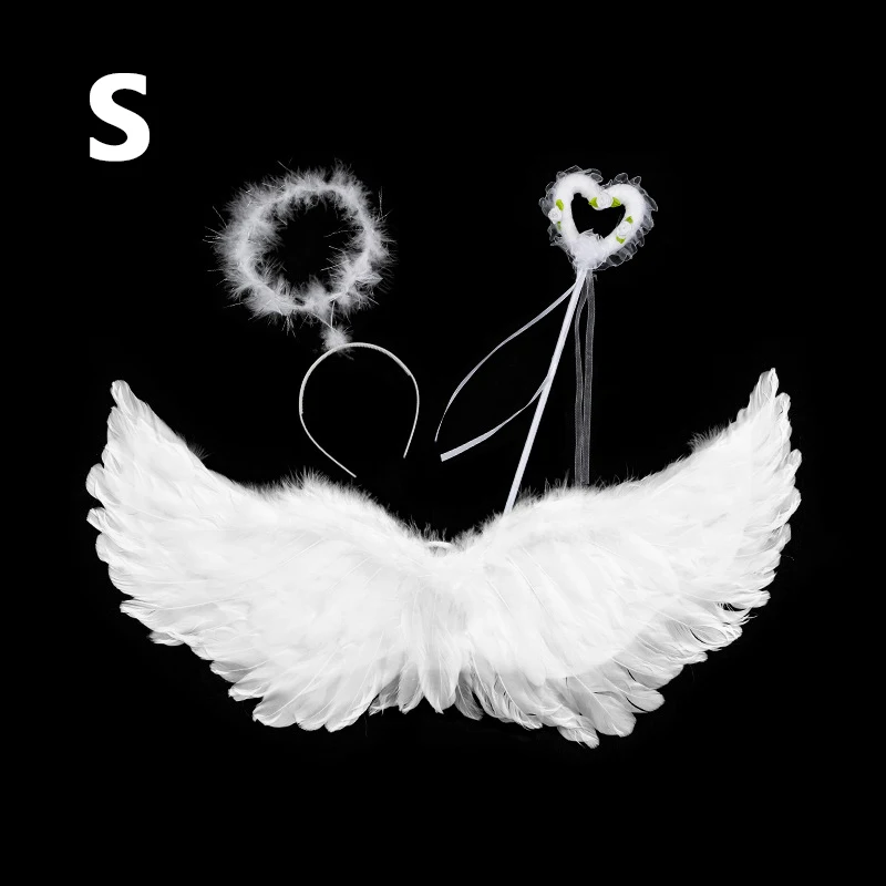 

Halloween Cosplay Family Look Angel Devil Theme Headbands Wings Horns Set with Magic Wand for Children and Adults Feather Wings