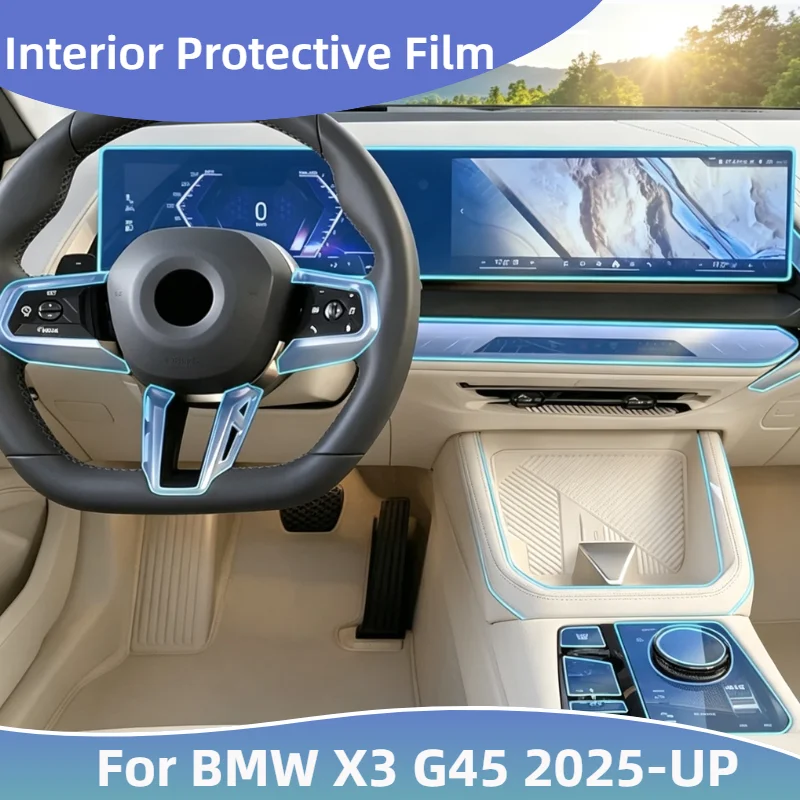 Pre-cut TPU Interior Film For BMW X3 G45 2025-UP Car Central Control Screen Navigation Anti-Scratch Transparent Protection Film