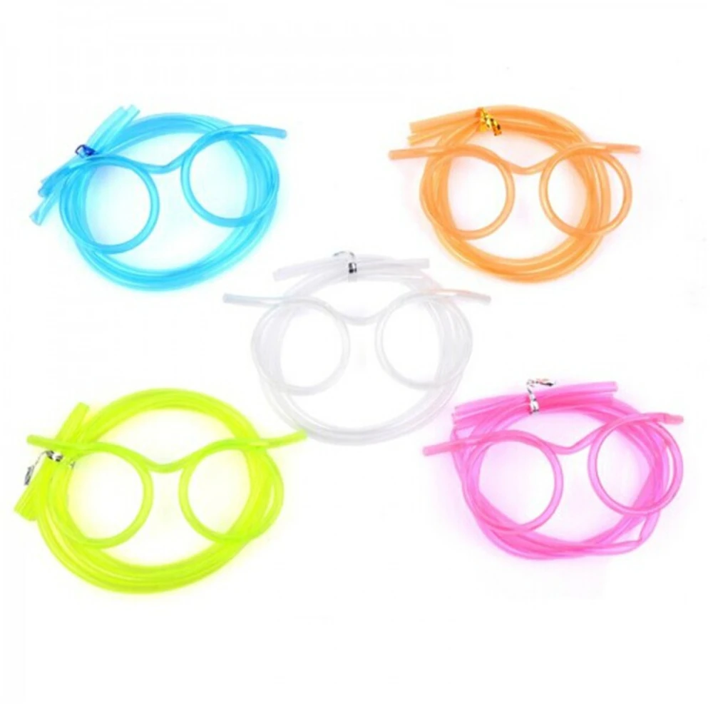 

5 Fun Soft PVC Glasses, Flexible Drinking Straws, Children's Party Supplies, Bar Supplies, Creative Toys, Children's Gifts