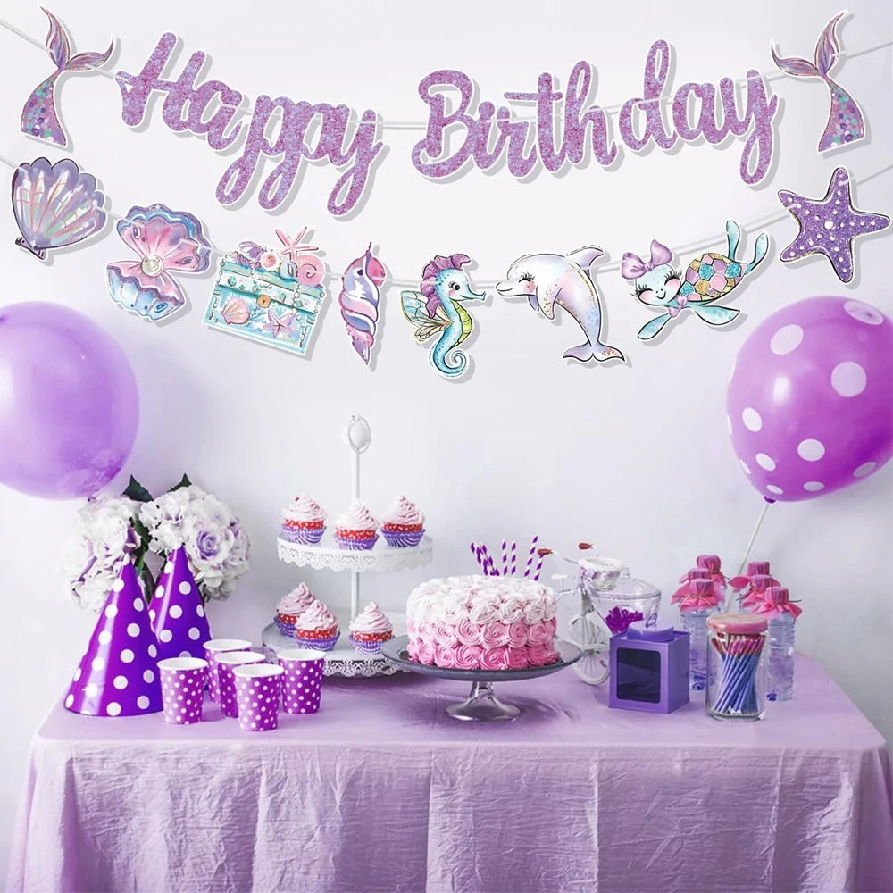 1 Set Farm Animal Banner Paper Garland Mermaid Dinosaur Jungle Theme Butterfly Hanging Pendant Kids Birthday Party Decor Supply view 5