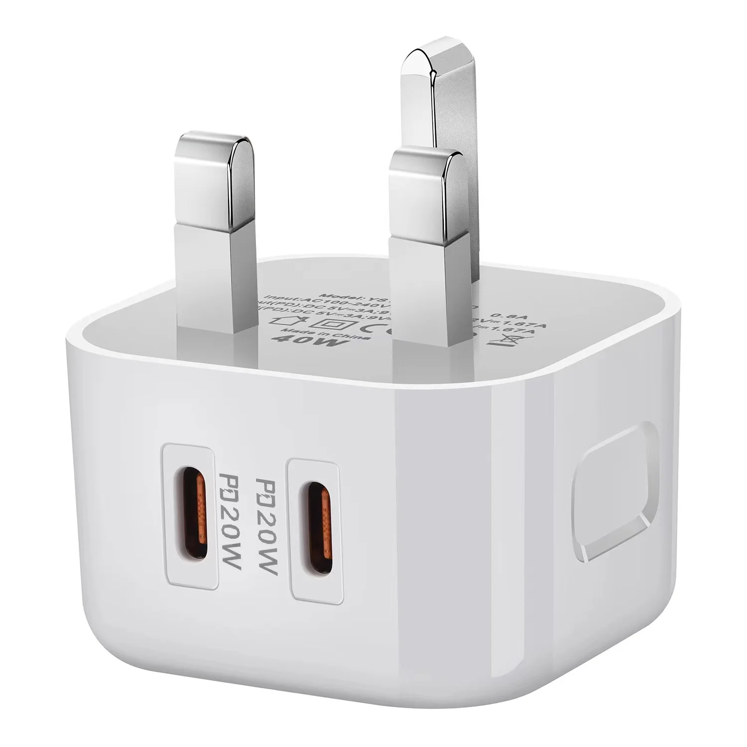 USB C Charger Block 40W , 2Pack 20W Dual Port Fast USB-C Power Adapter Wall Charger Plug Type C Charging Block for iPhone 14