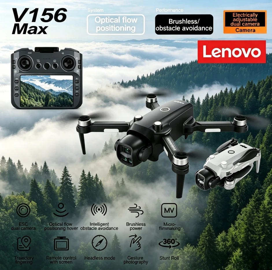

Lenovo V156MAX GPS 8K Drone Professional Camera Aerial FPV Brush Avoiding Obstacle with Screen Remote Control Folding Dron