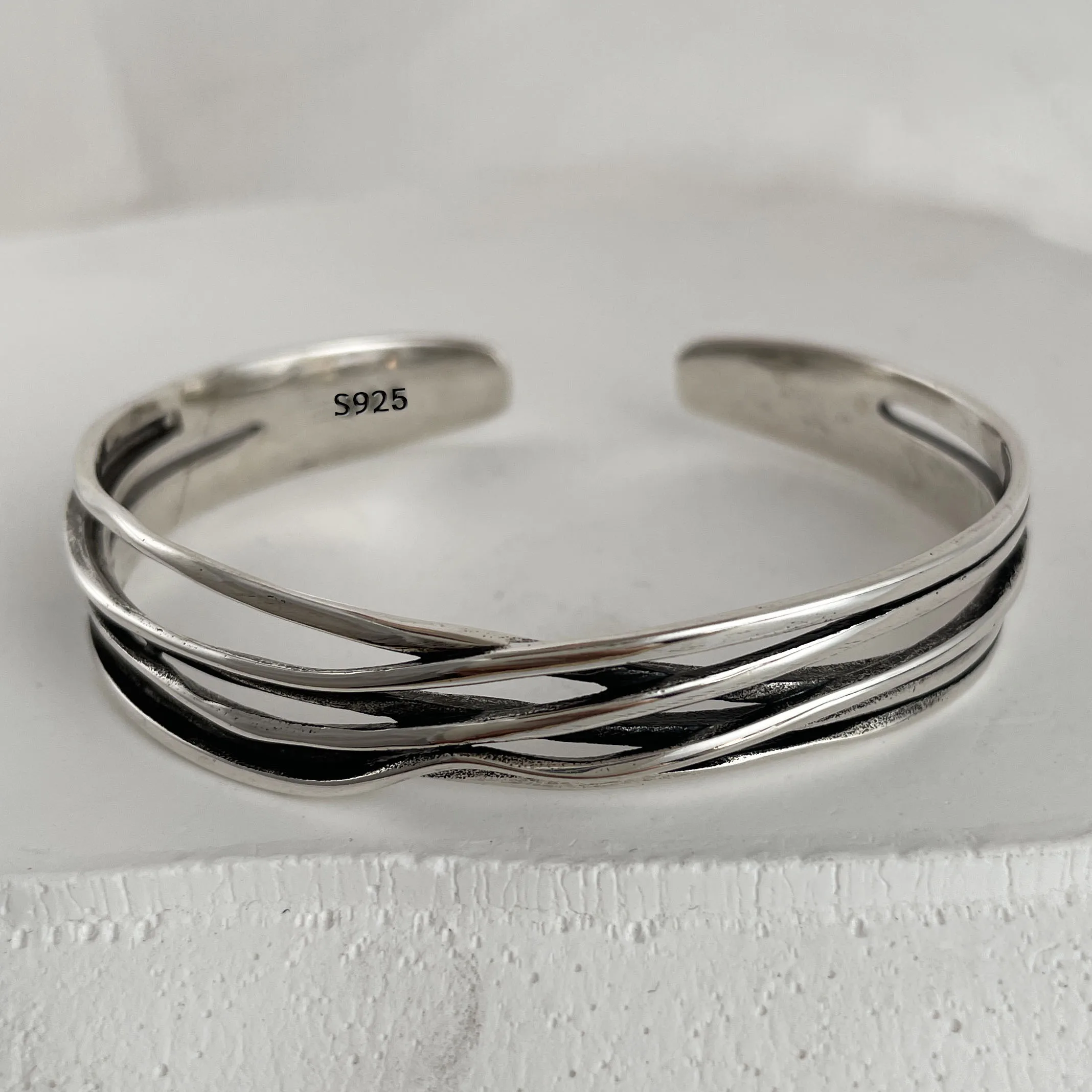 925 Sterling Silver Bracelets for Women String of Beads Accessories Trend Vintage Simple Internlines Pendant Party Jewelry