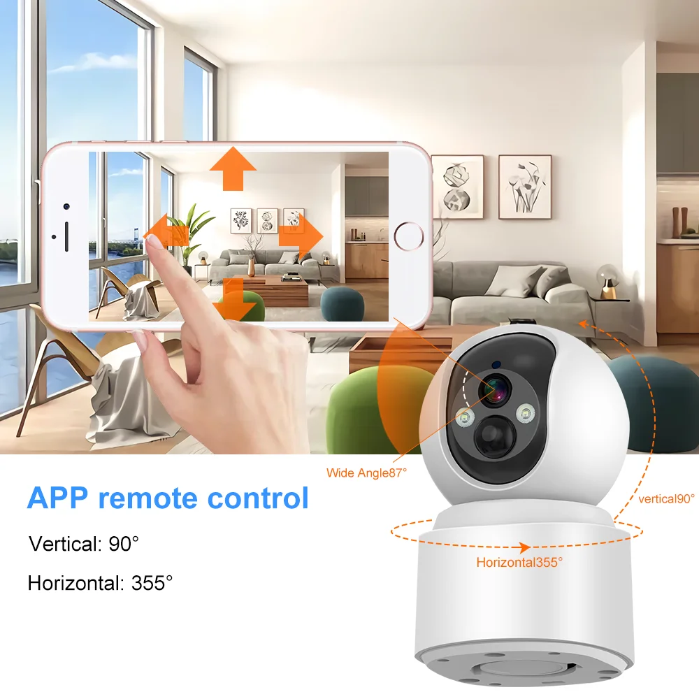 5MP WiFi Security Camera With inbuilt Battery Powered Auto Tracking ColorNight Vision PIR Motion Detection Low Power PTZ Camera