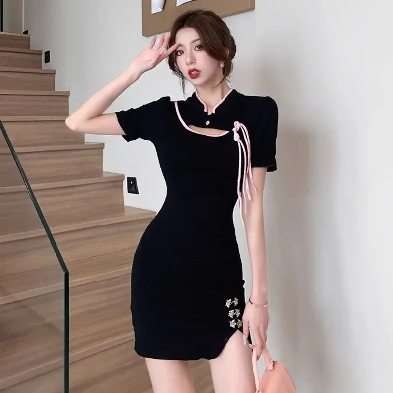 Vestidos de manga curta das mulheres quinceanera azul primavera gaze frisado em camadas puff manga império cintura fairycore fofo magro kawaii