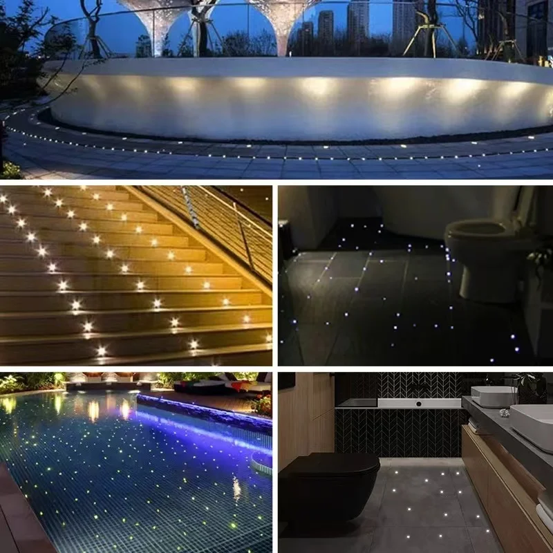 DC12V 24V LED Mini Underwater Light IP68 Waterproof Underground Lamp Spotlight Stainless Steel for Pool Stair Step Pathway Deck