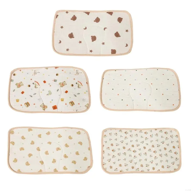 

Baby Sweatproof Pillow Head Pillow with Pattern Breathable Strollers Pillow G2TD